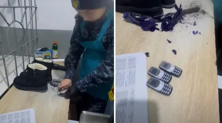 Астанадағы изолятордың күзетші қызы аяқ киім ішінен үш телефон тауып алған – оның видеосы Қазнетті шулатты (ВИДЕО)