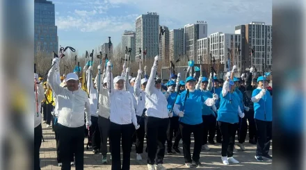 Елордада 200 зейнеткер сауықтыру флешмобын өткізді