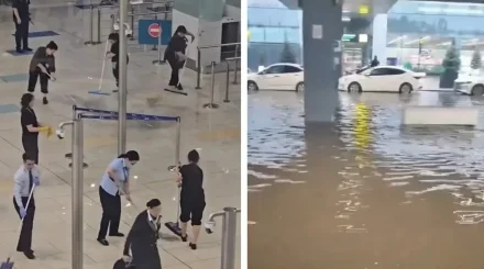 Алматы әуежайын жаңбыр суы басты