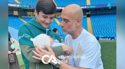 Хосеп Гвардиола растрогал фанатов, поцеловав сына Хусанова
