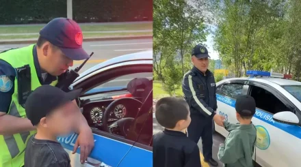 Астанада ерекше баланы қызметтік көлікпен қыдыртқан екі полицей 17 сағат ішінде желі жұлдызына айналды (ВИДЕО)