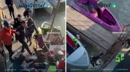 Массовая драка на причале в Актау попала на видео
