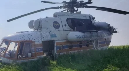 В Павлодарской области вертолет Ми-8 «Казавиаспаса» совершил жесткую посадку