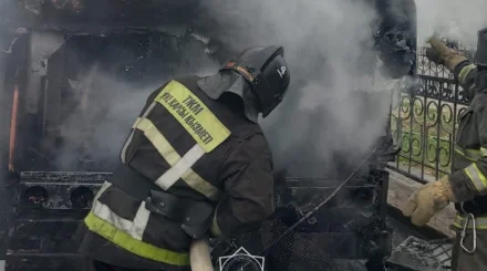 Автобус загорелся в Астане