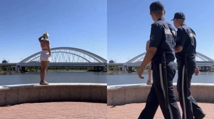 Нацгвардейцы "испортили" кадр и рассмешили астанчанку