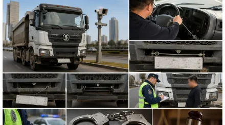«Сергектен» айласын асырмақ болды: Астанада жүк көлігінің жүргізушісі нөмірді жасыратын құрылғы орнатқан (ВИДЕО)