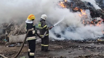 Ликвидирован пожар на мусорном полигоне в Астане (ВИДЕО)