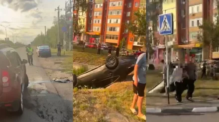 Автомобиль с ребенком перевернулся в овраг после ДТП в Костанае (ВИДЕО)