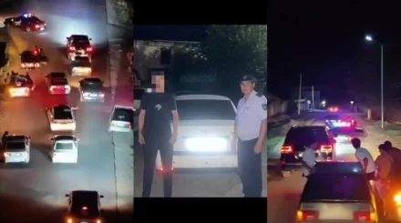 В Туркестанской области наказали участников свадебного кортежа за грубые нарушения ПДД