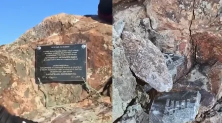 Неизвестные разбили мемориал Бауыржану Момышулы в Караганде