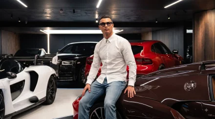 Криштиану Роналду показал свой Bugatti и другой автопарк
