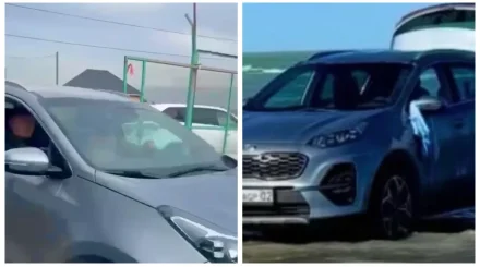 Алматинец заехал на автомобиле в воду Балхаша рядом с купающимися детьми (ВИДЕО)