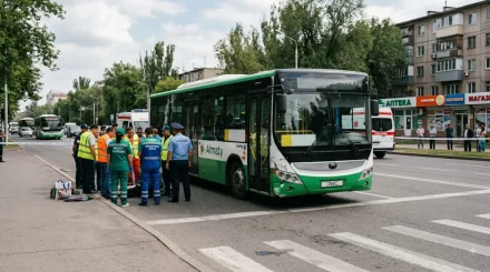 Алматыда автобус адам қағып кетті
