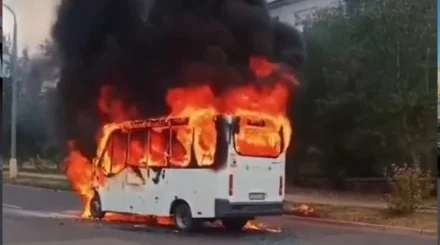 Пассажирский автобус сгорел в Степногорске