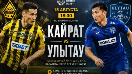 «Кайрат» и «Улытау» встретятся в перенесенном матче КПЛ