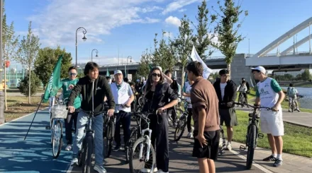Велопробег в поддержку здорового образа провела жизни "Байтак" в Астане