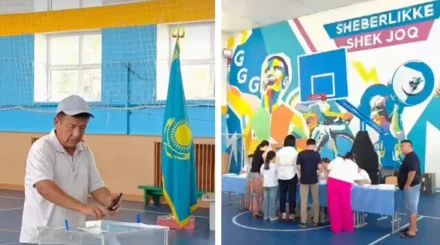  Шымкенттегі сайлау учаскелеріне «Ұрпақ үні» тақырыбындағы боямақтар орналастырылды 