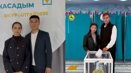   Үйленгендеріне бірнеше күн ғана болды: жас жұбайлар сайлауға бірге келді   