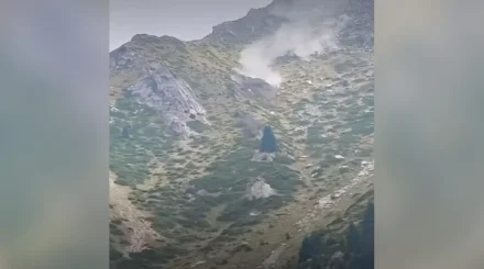 Каменный оползень сняли на видео в горах Алматы (ВИДЕО)