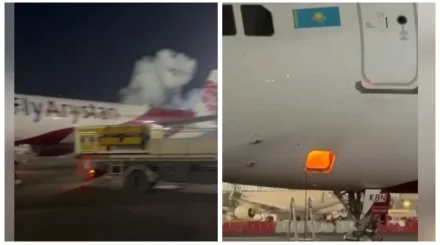 Самолет FlyArystan загорелся в аэропорту Алматы: пострадал сотрудник