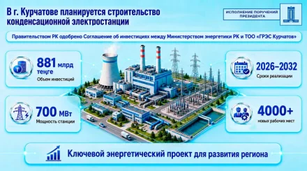 Электростанцию в Курчатове построят за 881 млрд теңге