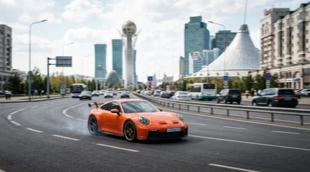 Астананың қақ ортасында Porsche көлігінің жүргізушісі 197 км/сағ жылдамдықпен жүрген