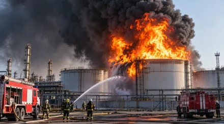 120 тонн нефтепродуктов в огне: крупный пожар произошел на заводе в Кызылорде