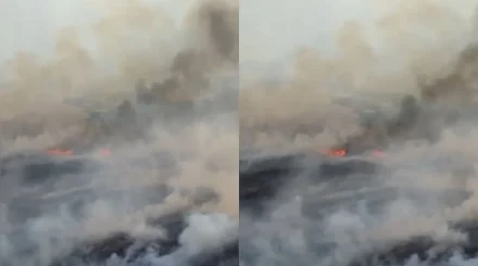 Крупный пожар в степи и горах Карагандинской области тушат с вертолета (ВИДЕО)