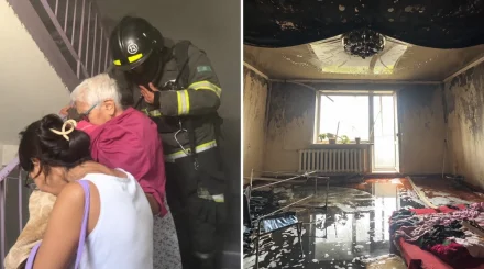 Десятки людей эвакуировали из горящей многоэтажки в Караганде