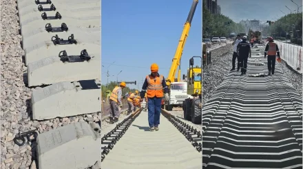Алматыда LRT желісінің рельстерін төсеу басталды