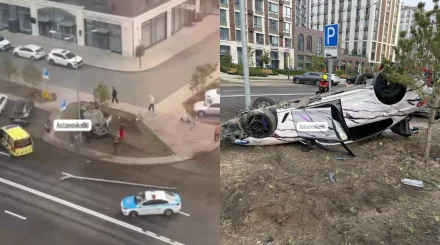 BMW перевернулся на улице в Астане: полиция рассказала, что произошло (ВИДЕО)