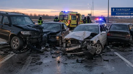   Павлодарда төрт көлік соқтығысты: бір адам қаза тауып, бірнеше адам ауруханаға түсті   