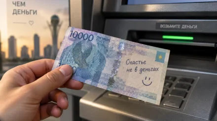 «Счастье не в деньгах»: необычная купюра из банкомата удивила казахстанцев