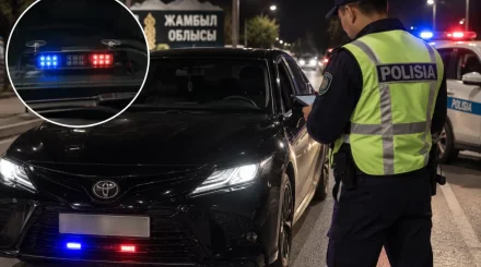 «Мигалка» на машине: водителя Toyota Camry оштрафовали на 64 тысячи тенге