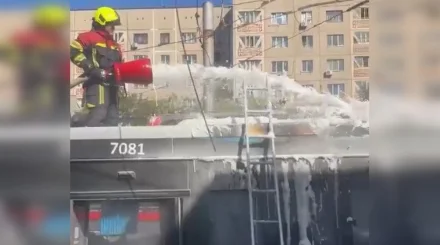 Возгорание троллейбуса произошло в Алматы (ВИДЕО)
