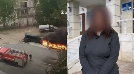 Жительница Актобе выбросила окурок и сожгла 9 мусорных контейнеров (ВИДЕО)