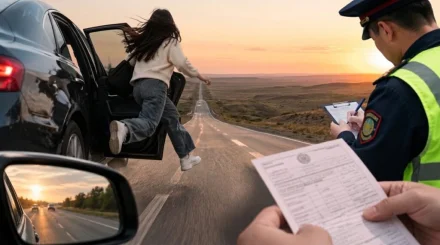 Көкшетауда жүріп келе жатқан көліктен секірген қызға айыппұл салынды