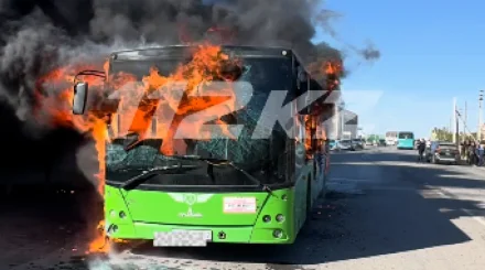  Оралда жолаушылар автобусы өртеніп кетті 