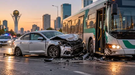 Шесть человек пострадали в жестком ДТП с автобусом в Астане