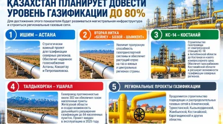 Қазақстан газдандыру деңгейін 80%-ға қалай жеткізуді жоспарлап отыр?