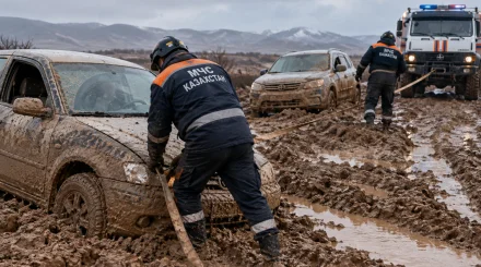 В Туркестанской области восемь человек оказались в грязевой ловушке