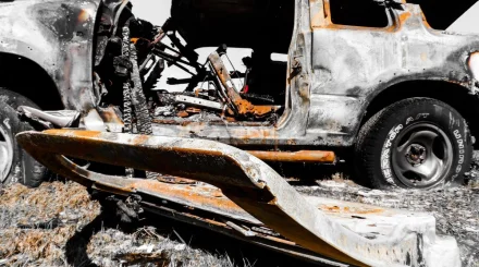 Пять автомобилей сгорели на парковке в Астане