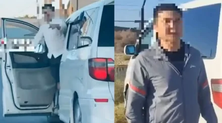 Пассажир высунулся из машины на ходу и оставил водителя без авто в Туркестанской области (ВИДЕО)