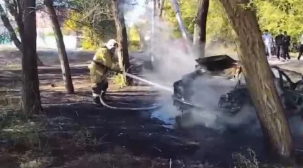 Алматыда көлік өртенді