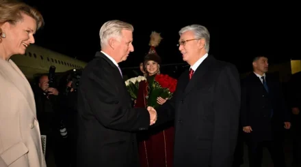 Президент Бельгиялықтар королі мен патшайымын күтіп алды