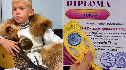 Үш жасынан домбыра тартқан неміс баласы қазақстандықтарды тәнті етті