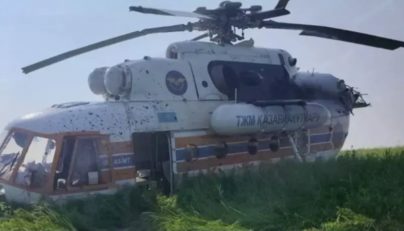 В Павлодарской области вертолет Ми-8 «Казавиаспаса» совершил жесткую посадку