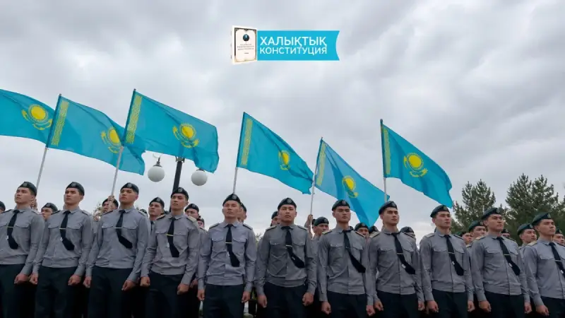 В Алматы в честь вступления в силу новой Конституции Казахстана прозвучал Государственный гимн