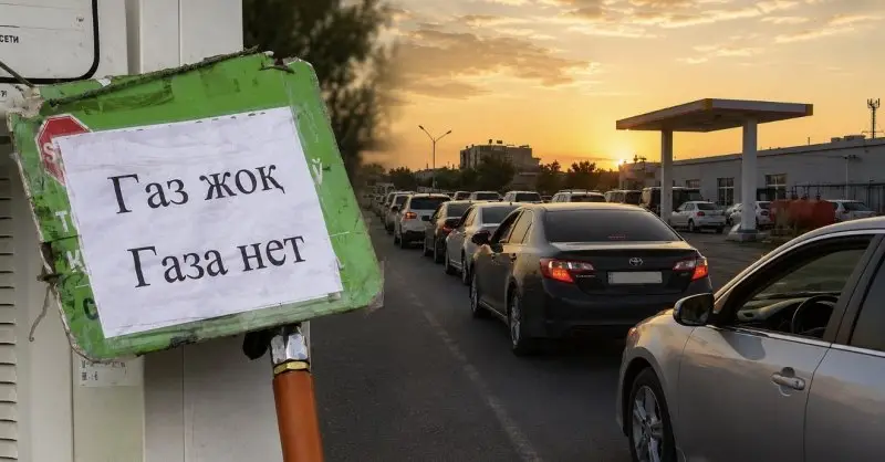 В Актау вновь выстроились огромные очереди за газом