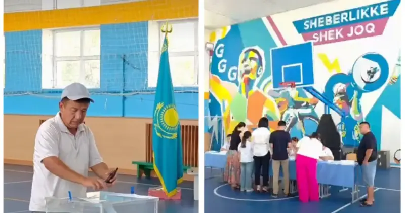  Шымкенттегі сайлау учаскелеріне «Ұрпақ үні» тақырыбындағы боямақтар орналастырылды 
